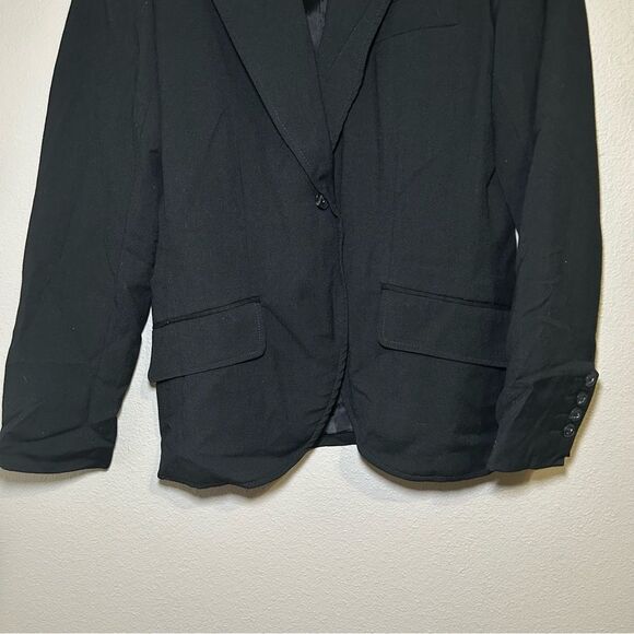Harve Benard black 100% wool one button blazer women’s size medium 8 - Picture 3 of 8